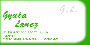 gyula lancz business card